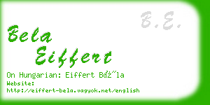 bela eiffert business card